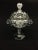 An English 19th century crystal lidded coupe The coupe on a hollow hand blown stem The measurements are: 30 cm high and 22...