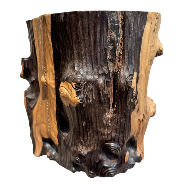 Coffee 19th Century Chinese Scholar's Brush Pot For Sale - Image 8 of 12