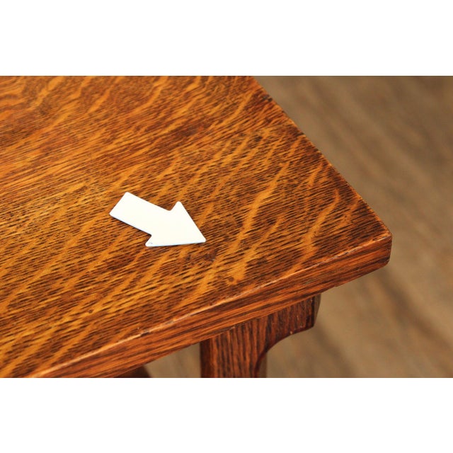 Antique Arts & Crafts Oak Etagere For Sale - Image 10 of 12