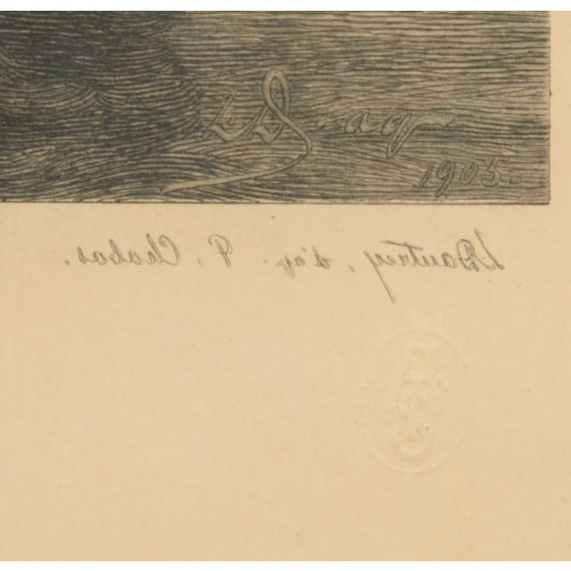 Black "Baigneuse Au Crepuscule" Photogravure Print After Paul Emile Chabas For Sale - Image 8 of 14