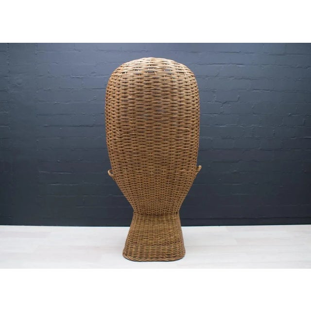 Large Italian Rattan Lounge Chair, 1970s For Sale - Image 9 of 18