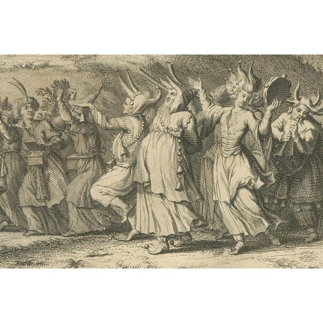 Title: Procession of Ganga and Festival of Huly – Antique 18th Century India Engraving : This striking copperplate...