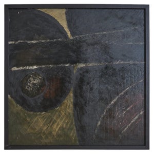 Maurice Perrenoud, L'homme de'calque l'homme, Oil on Board Painting, 1960s