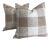 Tan Buffalo Check 22” Down Filled Pillows - a Pair For Sale