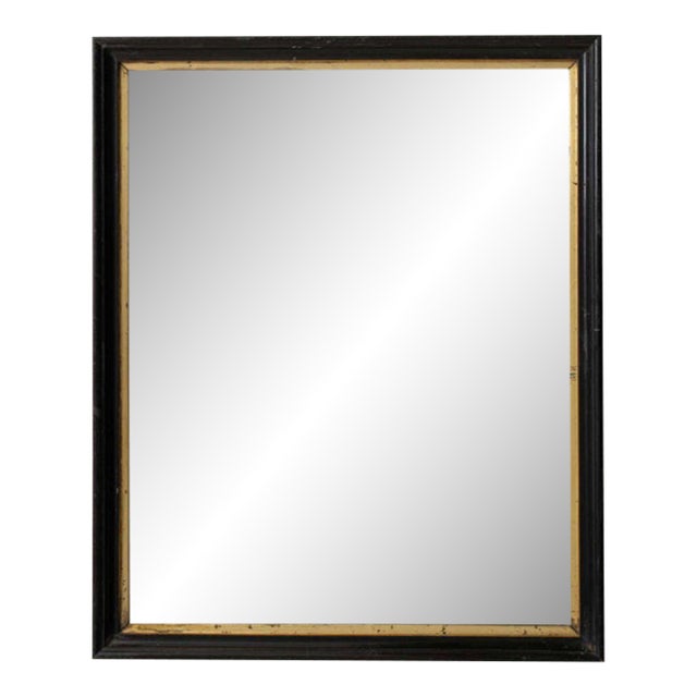 19th Century France Napoleon III Black Wood Mirror For Sale