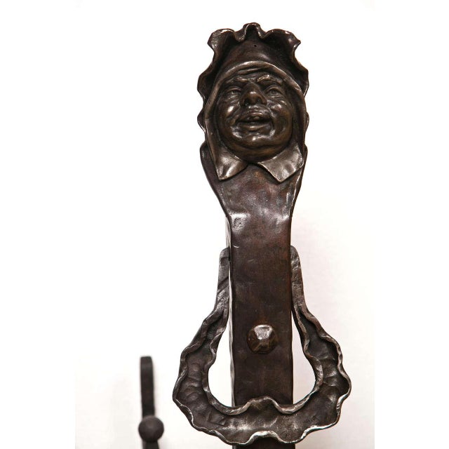 Vintage Set Of Figural Cast Iron Fireplace Andirons Chairish