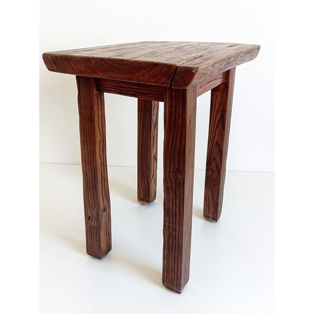 Spanish Colonial Rustic Oak Stool For Sale - Image 14 of 18