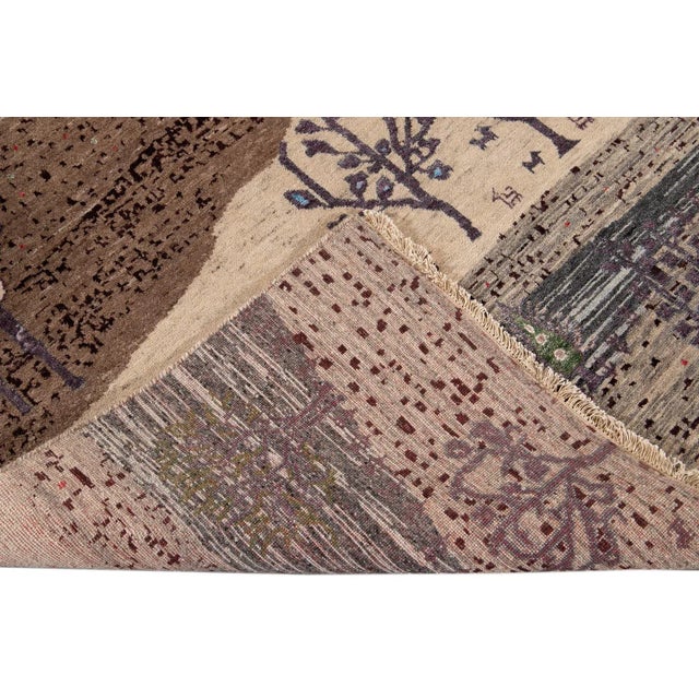 Contemporary 21st Century Modern Indian Gabbeh Style Rug For Sale - Image 3 of 12