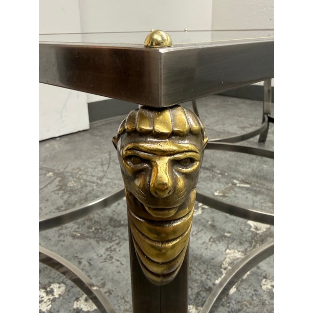 Vintage Hollywood Regency Glass Top Lion Head Accent Tables, Pair For Sale In San Francisco - Image 6 of 12