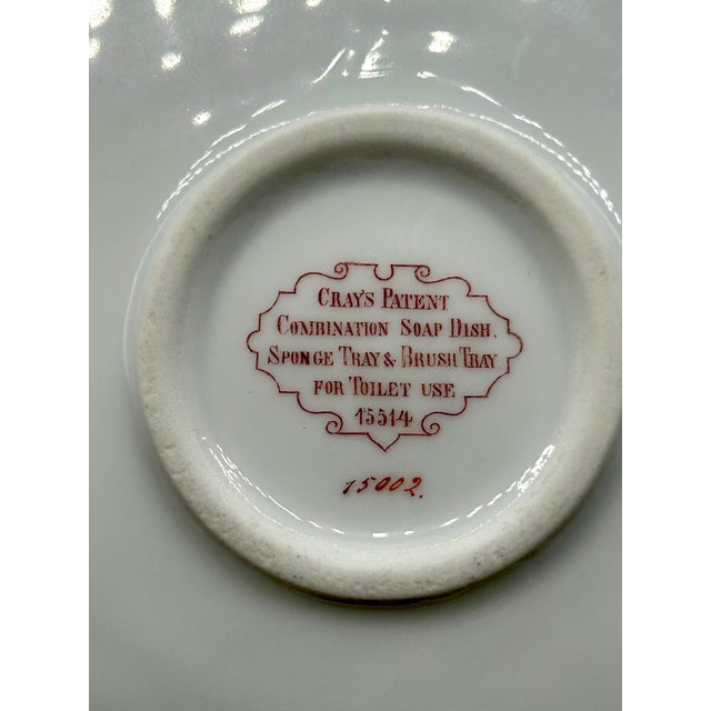 Late 19th Century Late Victorian Cray’s Patent Porcelain Washstand Soap, Sponge & Brush For Sale - Image 16 of 16