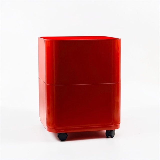 Plastic Red Square Components Storage Unit by Anna Castelli Ferrieri for Kartell, 1960s For Sale - Image 7 of 17