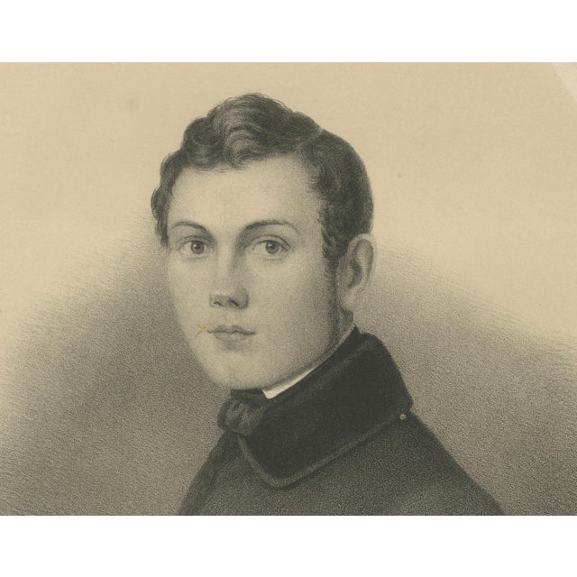 Pehr Wickenberg, Swedish Romantic Painter Portrait, 1850, Lithograph For Sale - Image 6 of 10