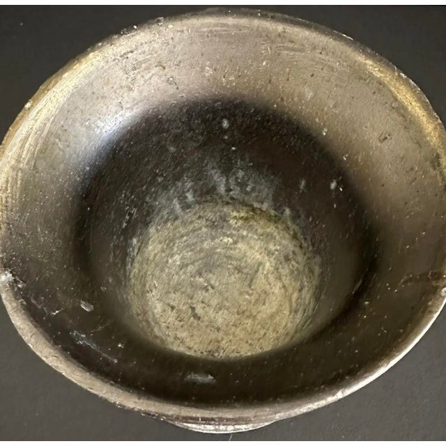 Vintage 1900s Solid Brass Mortar Apothecary Pharmacy Herb/Spice Grinder For Sale - Image 4 of 6