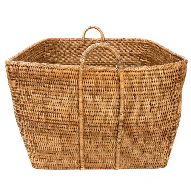 Artifacts Rattan Basket With Hoop Handles Chairish