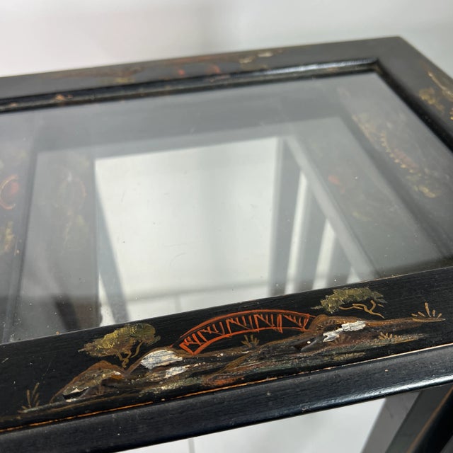 Vintage Oriental Hand Painted Nesting Tables - Set of 3 For Sale - Image 12 of 12