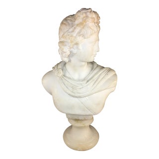 1910s Italian Marble Bust of Apollo For Sale