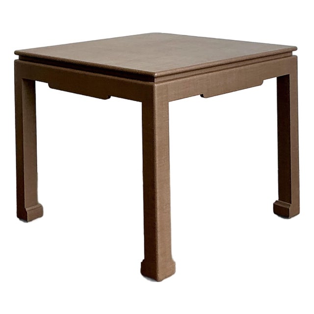 Vintage Boho Lacquered Grasscloth Game Table For Sale