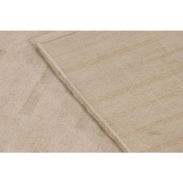 Rug & Kilim's Plush Textural Rug in Mohair With Beige Geometric Designs For Sale - Image 11 of 11