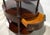 Wood Vintage Leather-Topped Mahogany Three-Tier Oval Shaped Rolling Bar Cart With Drawer For Sale - Image 7 of 11