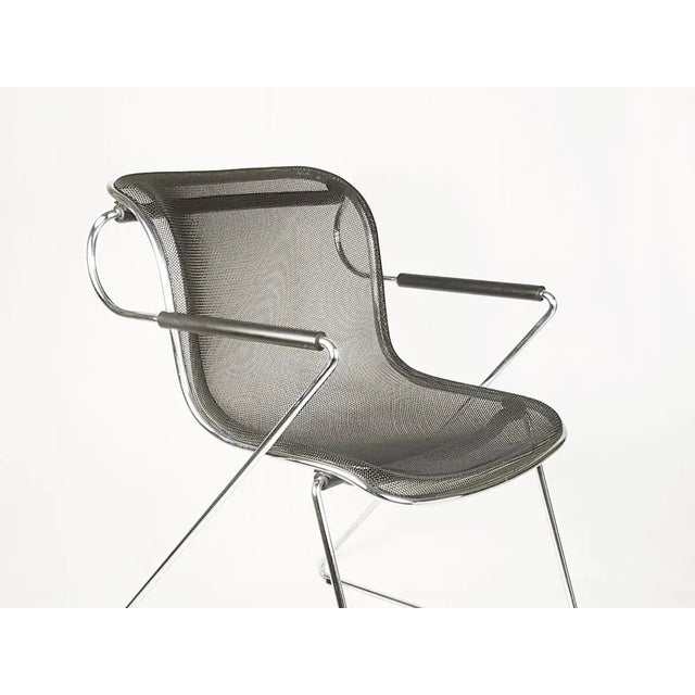 Postmodern Penelope Armchair in Black and Chrome-Plated Metal by C. Pollock for Anonima Castelli, 1982 For Sale - Image 3 of 13