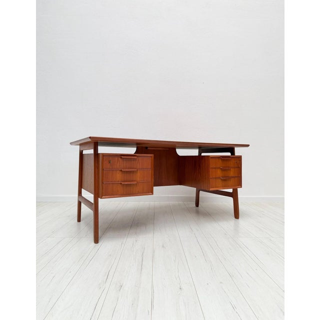 Vintage Danish Teak Model 75 Desk by Gunni Omann for Omann Jun, 1960s For Sale - Image 18 of 18