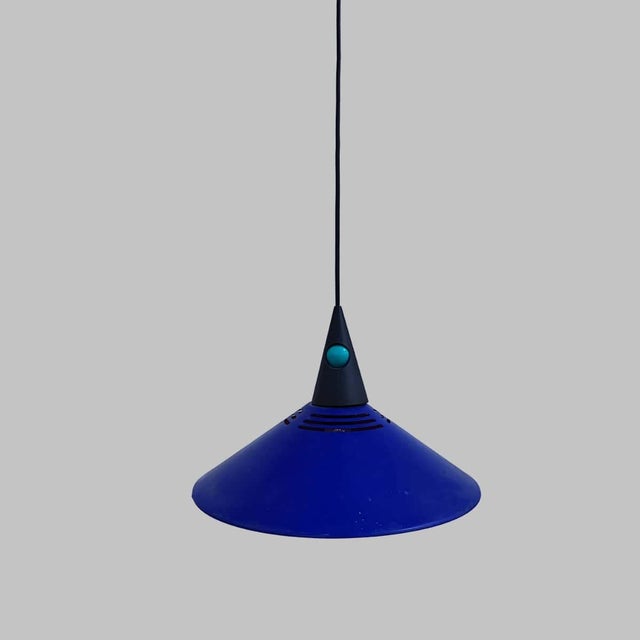 Vintage Pendant Lamp in Blue For Sale - Image 6 of 6