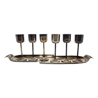 Art Deco Liquor Set from Szandrik, Wegry, 1930s, Set of 7 For Sale