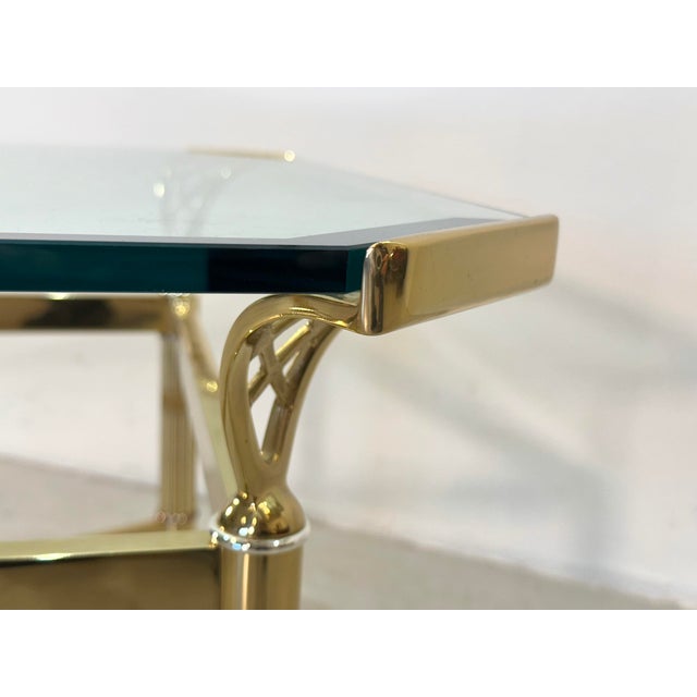 Vintage Brass and Glass Coffee Table, 1980s For Sale - Image 4 of 12