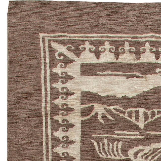Contemporary Floral Design Handmade Wool Rug by Doris Leslie Blau For Sale In New York - Image 6 of 7