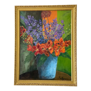 Great Floral Oil on Canvas Signed Painting