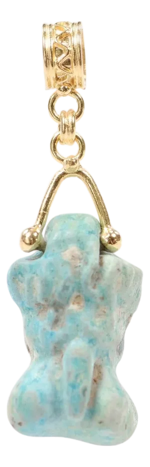 An Egyptian Faience Blue Charm Pendant