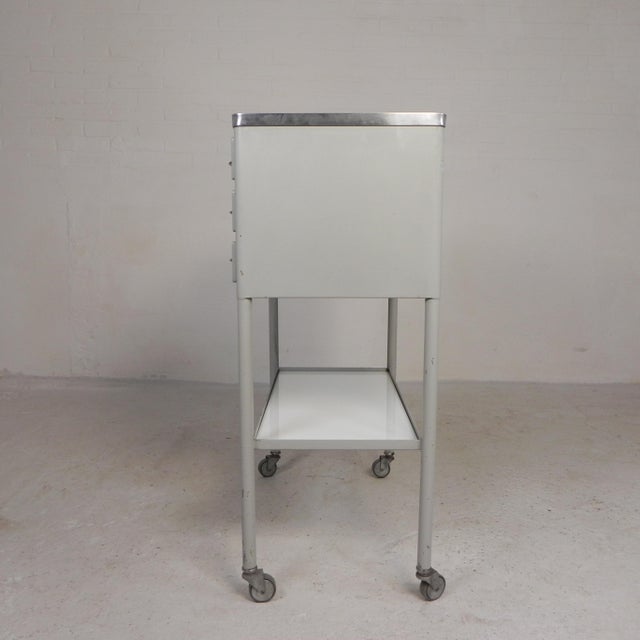 French Steel Dental Cabinet with Six Drawers, 1950s For Sale - Image 9 of 18