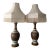 Vintage 1970s Hollywood Regency Chunky Gold Filigree Table Lamps With Fringed Shades - A Pair For Sale