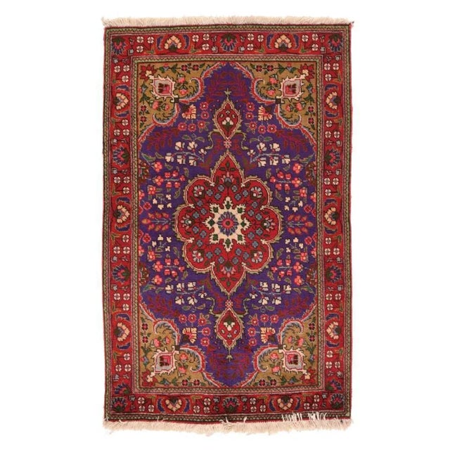 1960s Vintage Tabriz Rug 3'2'' X 5'3'' For Sale - Image 5 of 5