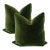 Plush 24" Forest Green Down Filled Mohair Pillows - A Pair For Sale