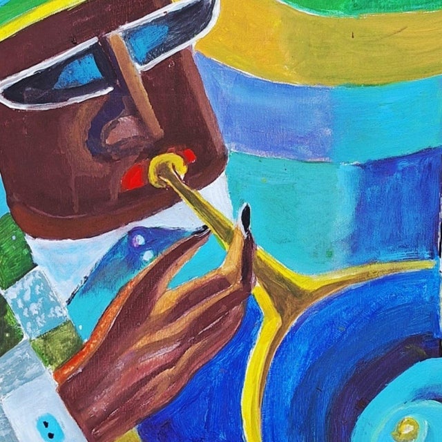 Early 21st Century Runzovsky (Oleg Grunzovsky), Concert (Jazz), 2015, Acrylics on Canvas For Sale - Image 5 of 6