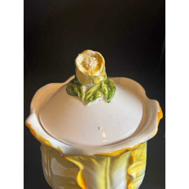 Infuse your kitchen or dining space with a touch of whimsical, organic charm with this exquisite vintage lidded jar....
