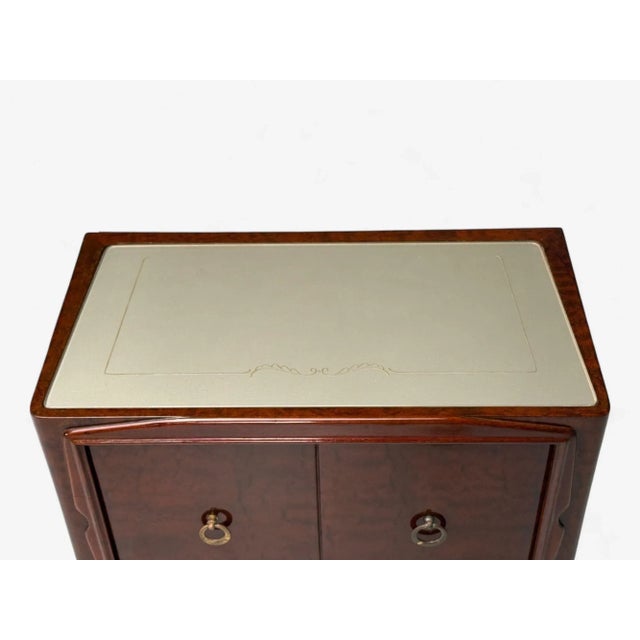 Osvaldo Borsani Attr., Exotic Wood, Glass, Brass, Nightstands, Italy, 1960s, Pair For Sale - Image 11 of 15