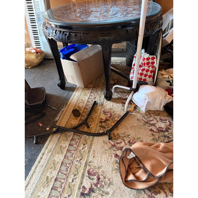 This table was custom-made for my mother in the 1970's. The dimensions are 48 inches in diameter and 30 inches tall. The...