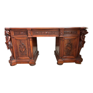 Antique Renaissance Revival Executive Desk