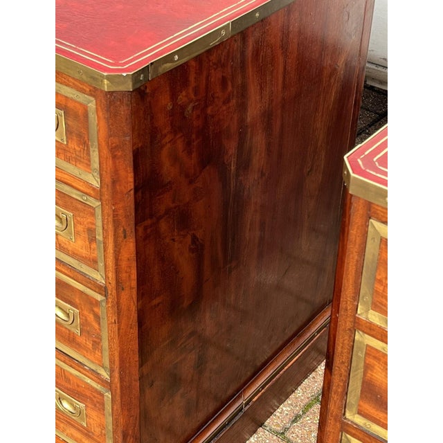 Victorian Bedside Drawers in Mahogany with Brass-Bound Decor, Set of 2 For Sale - Image 17 of 18
