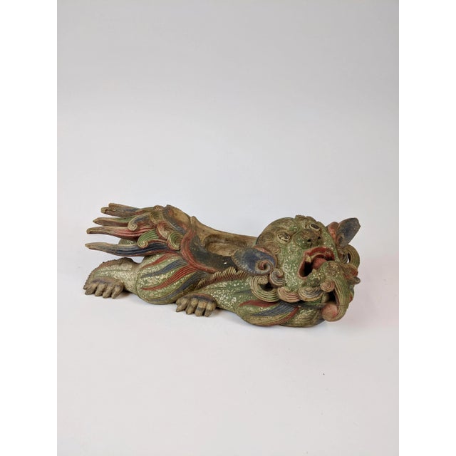 Mid 18th Century Hand Carved Temple Foo Dogs - a Pair For Sale - Image 4 of 8