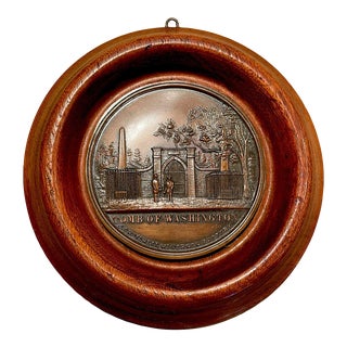 19th Century Copper Medallion- Tomb of George Washington by James Crutchett For Sale