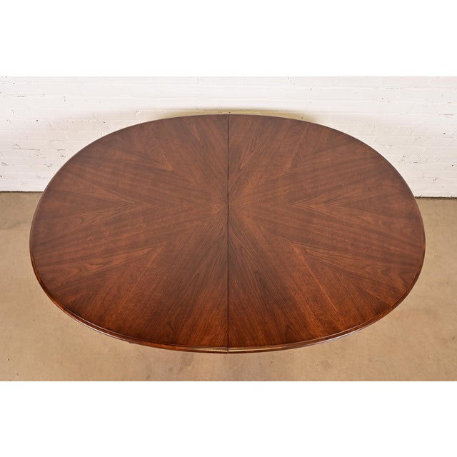 Brown Henredon French Regency Louis XVI Walnut Extension Dining Table, Newly Refinished For Sale - Image 8 of 13