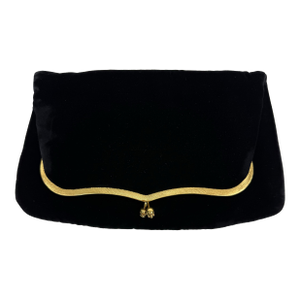 Black Velvet Foldover Clutch by MM "Morris Moskowitz"