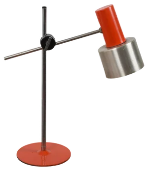 Mid-Century Adjustable Orange Metal and Aluminum Table Lamp by Bruno Gatta for Stilnovo, 1960s