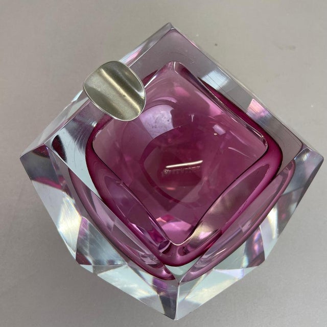Italian Pink Diamond Bowl Ashtray from Flavio Poli, 1970s For Sale - Image 14 of 18