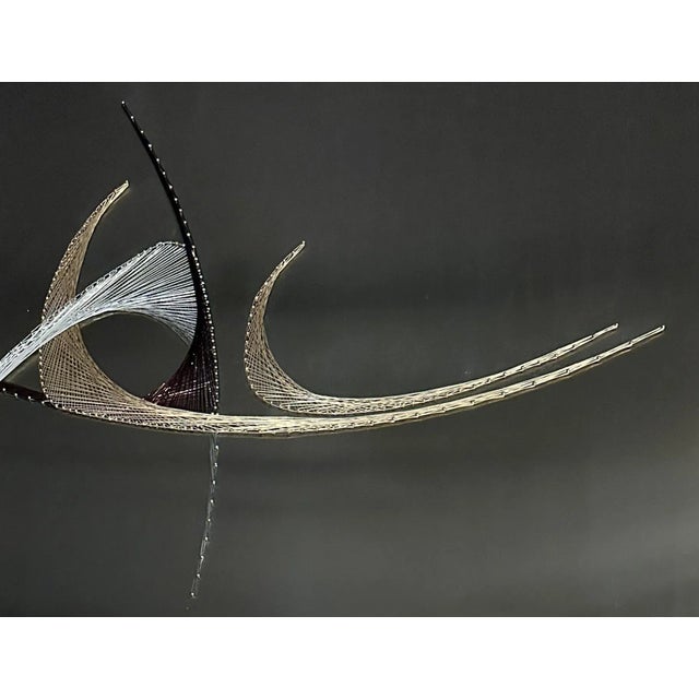 Mid 20th Century Mid 20th Century Woven Precious Metal Wire Wall Hanging Modern Sculpture For Sale - Image 5 of 10