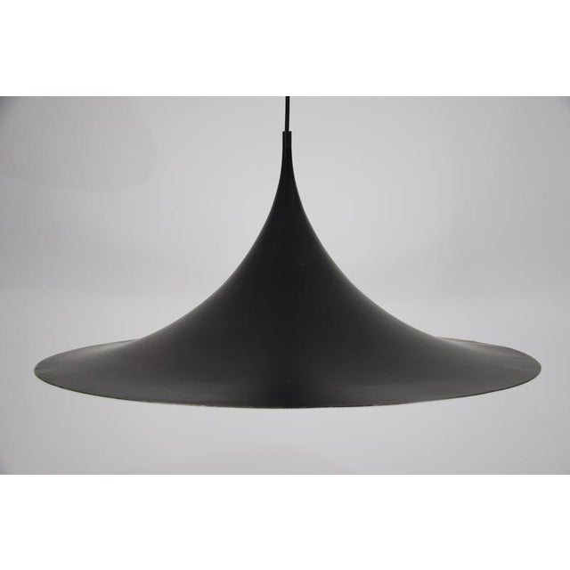 Black Round Pendant Lamp attributed to Fog & Mørup, 1970s For Sale - Image 6 of 13