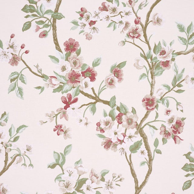 Contemporary SAMPLE - Schumacher Cherry Blossom Fabric In Cherry For Sale - Image 3 of 4